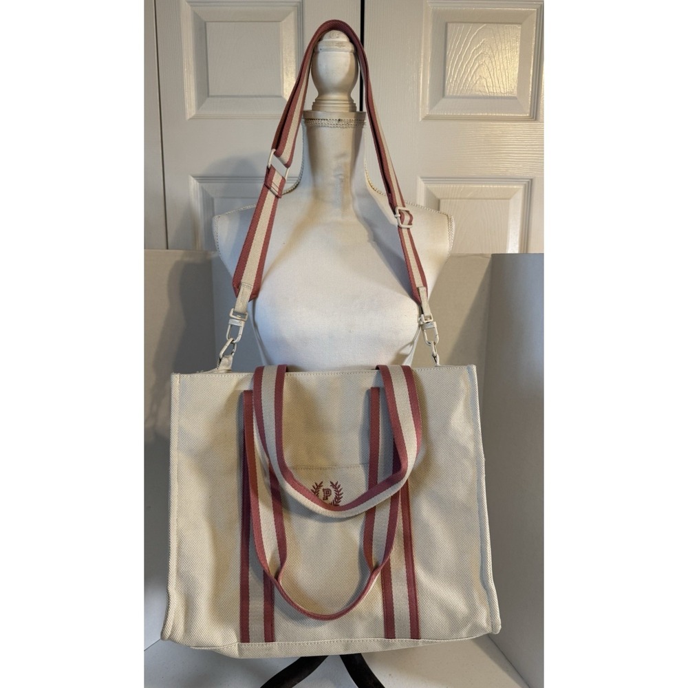 Pink By Victorias Secret Canvas Tote Bag W/adj Strap Beautiful Condition - Picture 7 of 9